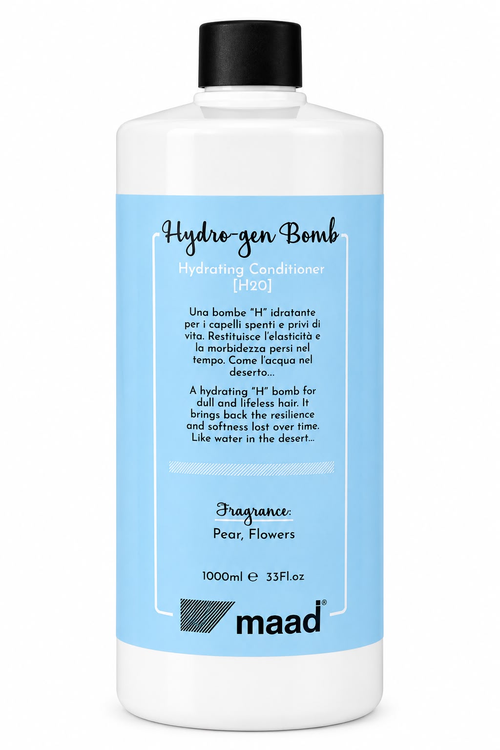maad Hydro-gen Bomb Hydrating Conditioner 1000 ml bottle with light blue label