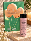 Pink bottle of maad AFFAIR Me Lover Shampoo 250 ml in front of the green AFFAIR Deep Rebuilding System box