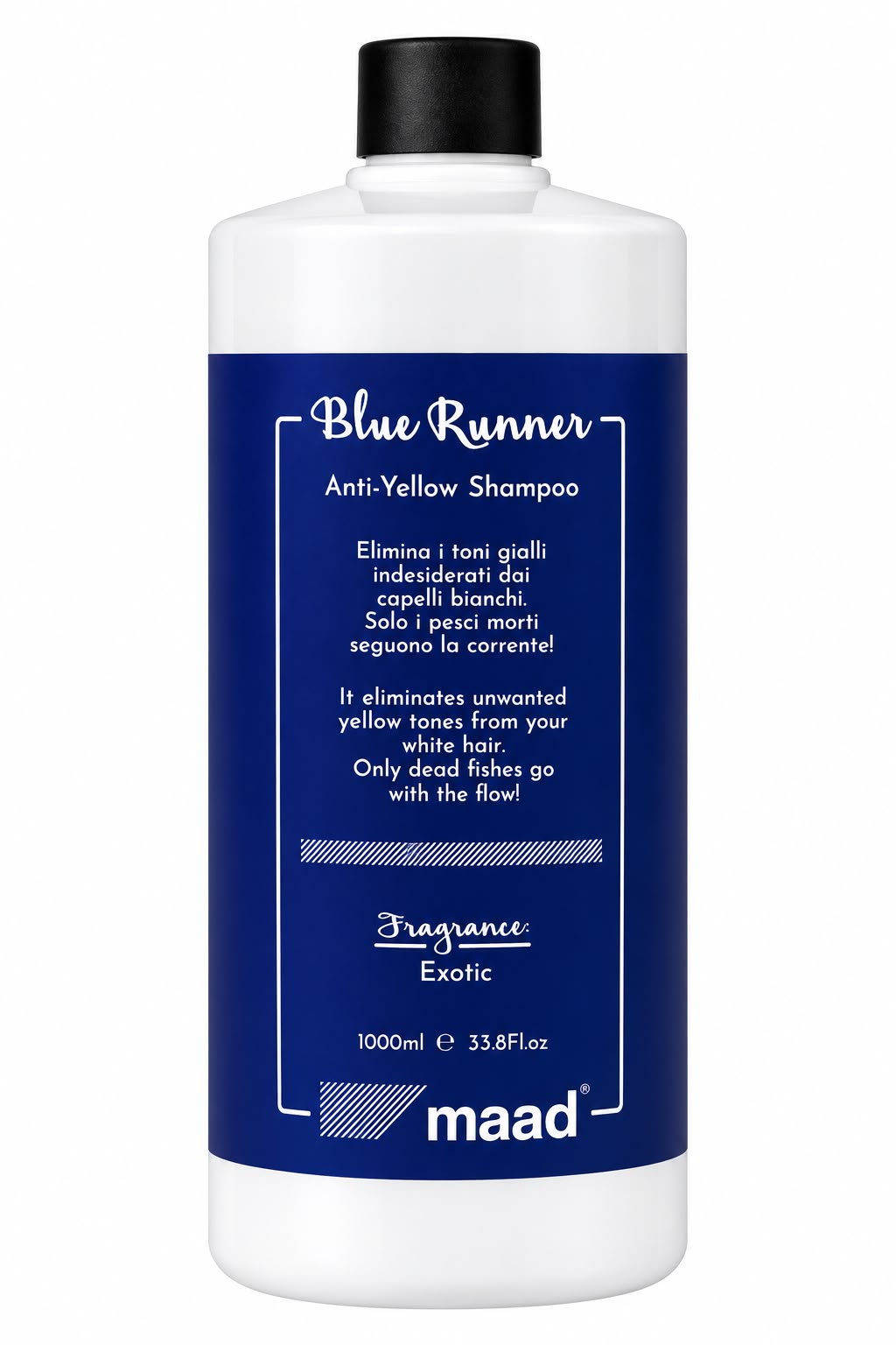 maad Blue Runner Anti-Yellow Shampoo 1000 ml bottle